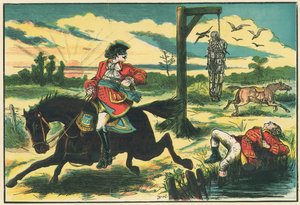 Dick Turpin skyder Pooly, tyvfangeren, på Hounslow Heath af English School