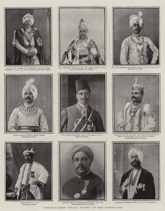 Distinguished Indian Guests at the Coronation, illustration fra The Graphic, 28. juni 1902 af English School