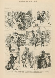 Uddeling af tøj til de fattige af English School