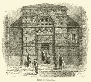 Døren til Newgate (gravering) af English School
