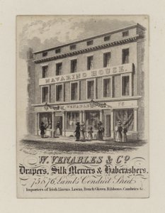Drapers, W Venables & Co, handelskort af English School