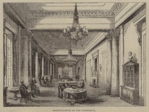 Tegnestue på Athenaeum Club, London (gravering) af English School