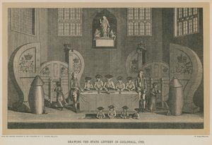 Udtrækning af statslotteriet i Guildhall, 1763 af English School