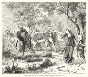 Kør væk røvet af den farløse og tager enkeens okse (gravering) af English School