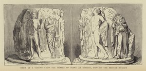 Trommel einer Säule aus dem Tempel der Diana in Ephesus, jetzt im British Museum (Stich)
