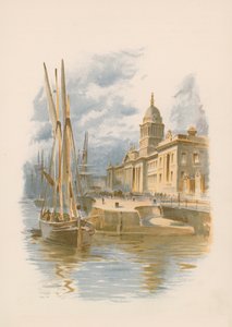 Dublin Custom House og kaj af English School