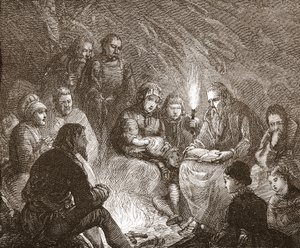 Hollandske protestanter i skjul, illustration fra The History of Protestantism af James Aitken Wylie (1808-1890), pub. 1878 af English School
