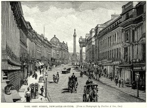 Earl Grey Street, Newcastle-on-Tyne (kobberstik) af English School