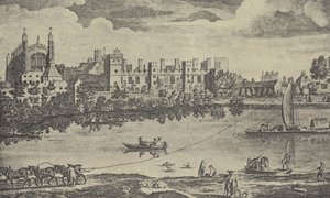 East View of the College, 1742 (gravure) af English School