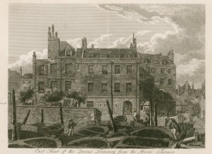 Østfronten af Queens Treasury, fra Themsen af English School