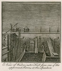 Østudsigt over Westminster Hall fra et af de øverste rum på Speakers af English School