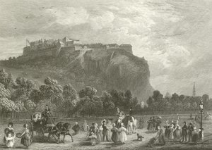 Edinburgh Castle fra Princes Street af English School