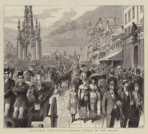 Edinburgh Illustrated, Princes Street in the Season (gravering) af English School