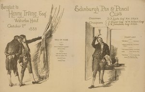 Edinburgh Pen and Pencil Club: Bankett zu Ehren von Henry Irving von English School