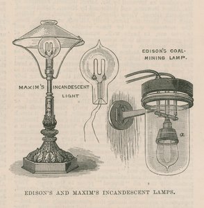 Edison og Maxims glødelamper af English School