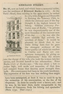 Edmund Burke og 37 Gerrard Street af English School