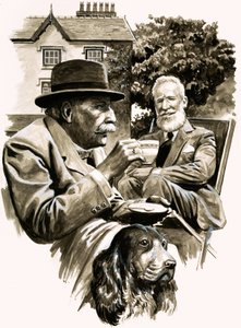 Edward Elgar og George Bernard Shaw tager te af English School