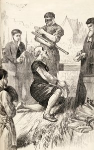 Edward Seymour på stilladset i afventning af sin henrettelse, ca. 1865 (træsnit) af English School
