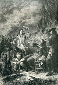 Edward Villiers såret i slaget ved Newbury, 1643 af English School