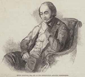 Edwin Chadwick, Esquire, en af Metropolitan Sanatory Commissioners (gravering) af English School