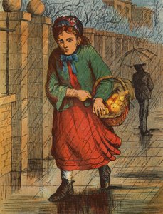 Effie og hendes appelsiner (farvelitografi) af English School