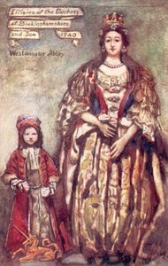Abbildungen der Herzogin von Buckingham und ihres Sohnes in der Westminster Abbey von English School