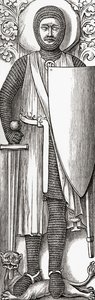Billede af William Marshall fra hans grav i Temple Church, London, fra 