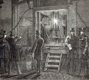 Elektrisk apparat til klokketårnet, Houses of Parliament fra The Illustrated London News, 16. august 1873 af English School