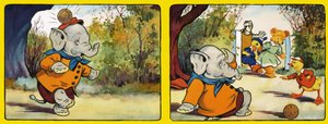 Elefant bliver ramt af en bold af English School