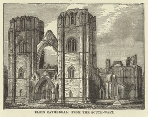 Elgin Cathedral, fra sydvest af English School