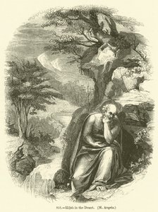 Elias i ørkenen, M Angelo (gravering) af English School