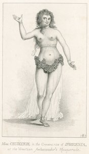 Elizabeth Chudleigh, i karakter af Iphigenia ved Venetian Ambassadors Masquerade, Ranelagh, London af English School