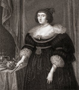 Elizabeth, dronning af Bøhmen (1596-1662), fra Lodges British Portraits, 1823 af English School