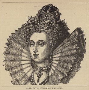 Elizabeth, dronning af England (gravering) af English School