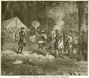 Elkswatawa forsøger at trylle general Harrison af English School