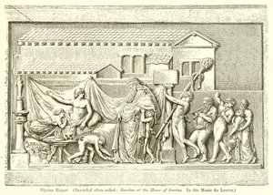 Elysian Repast. (Bas-relief ofte kaldet: Bacchus ved Icarius-huset. I Louvre-museet) af English School