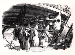 Emigrantskib, mellem dæk, 1850 af English School