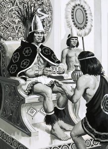 Kejser Montezuma fra Aztekerne kunne lide at drikke kakao af English School