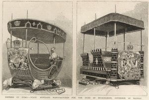 Kaiserin von Indien: Staatliche Howdahs hergestellt für den Herzog von Buckingham, Gouverneur von Madras, aus The Graphic, 3. Februar 1877 von English School