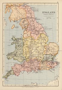 England, den saksiske periode (farvelitografi) af English School
