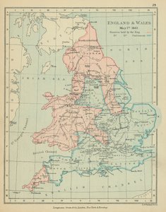 England og Wales (farvelitografi) af English School
