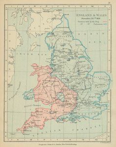 England og Wales (farvelitografi) af English School