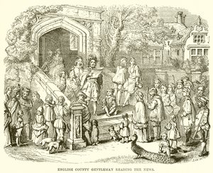 Engelsk landsherre læser nyhederne af English School