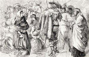 Engelske protestanter druknede af irske katolikker under det irske oprør i 1641, ca. 1865 (træstik) af English School