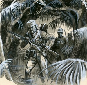 Engelske soldater i Indien i det 19. århundrede af English School