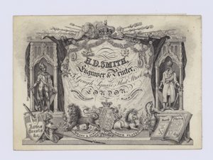 Gravør og printer, H D Smith, handelskort af English School