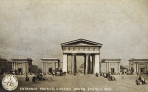 Entrance Portico, Euston Grove Station, 1838 af English School
