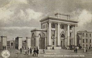 Indgang til Birmingham (Curzon Street) Station, 1838 af English School