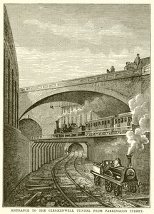 Indgang til Clerkenwell Tunnel fra Farringdon Street af English School