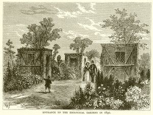 Indgang til Zoologisk Have i 1840 af English School